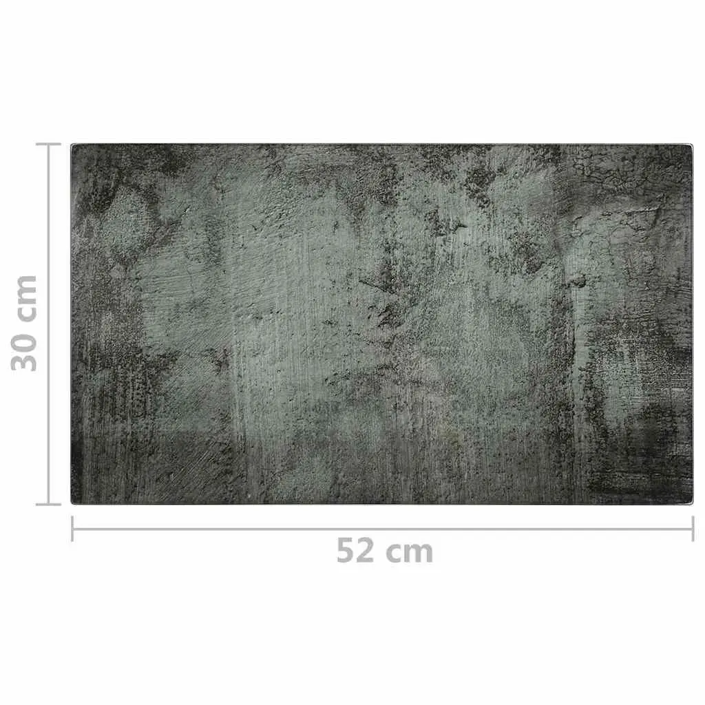 Tempered Glass Chopping Boards Set 2 pcs Kitchen Cutting Board Grey Concrete