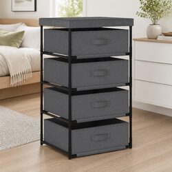 Storage Rack with 4 Fabric Baskets