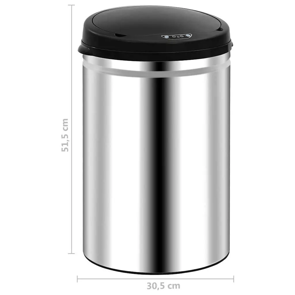 Automatic Sensor Dustbin Silver 30L Stainless Steel with Automatic Lid Open Close Function