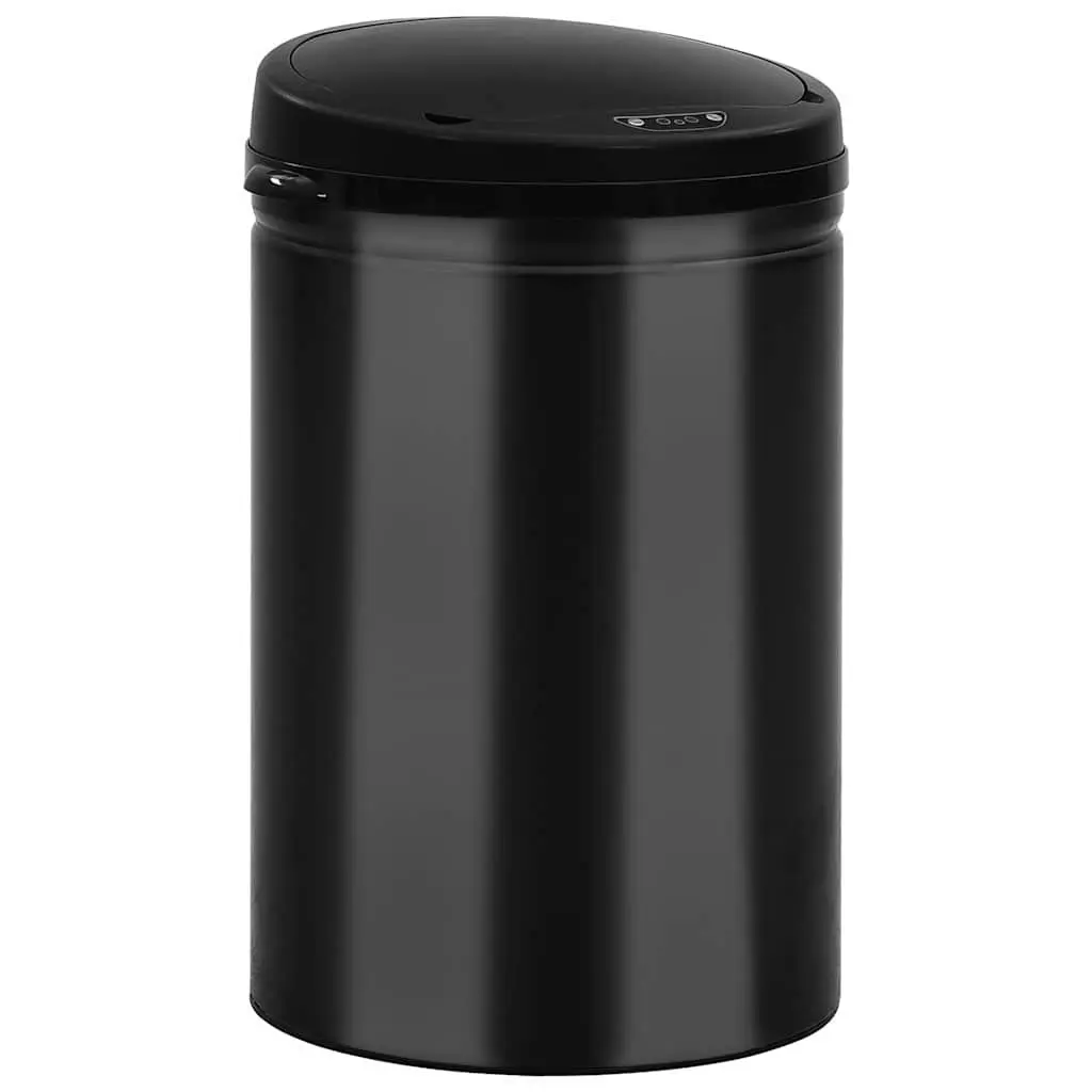 Automatic Sensor Dustbin Black 30L Touch Free Trash Can Carbon Steel