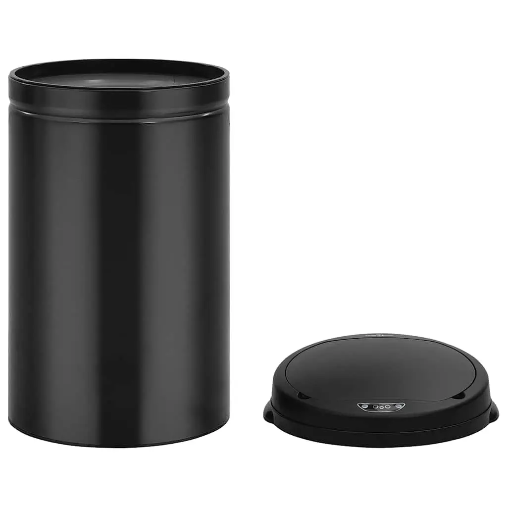 Automatic Sensor Dustbin Black 40L Touch-Free Waste Disposal with Carbon Steel Housing and ABS Lid