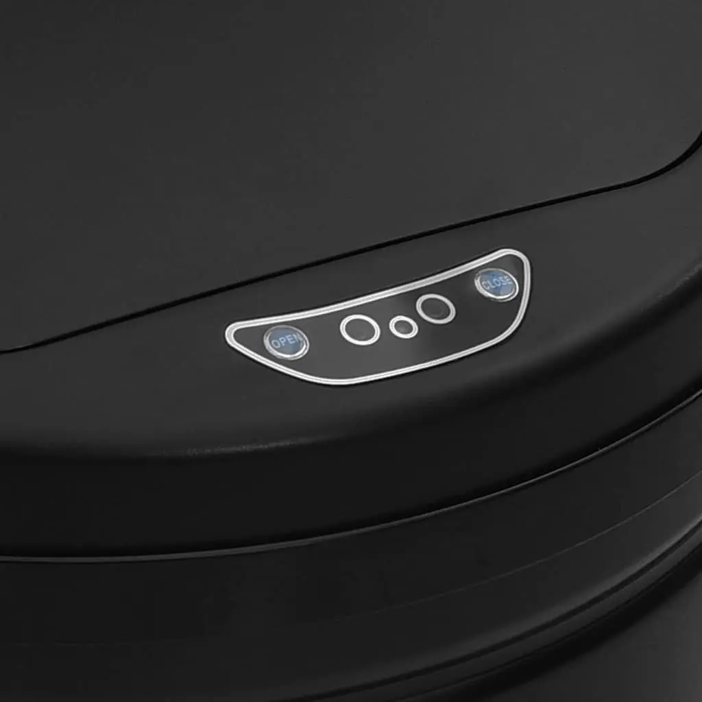 Automatic Sensor Dustbin Black 40L Touch-Free Waste Disposal with Carbon Steel Housing and ABS Lid