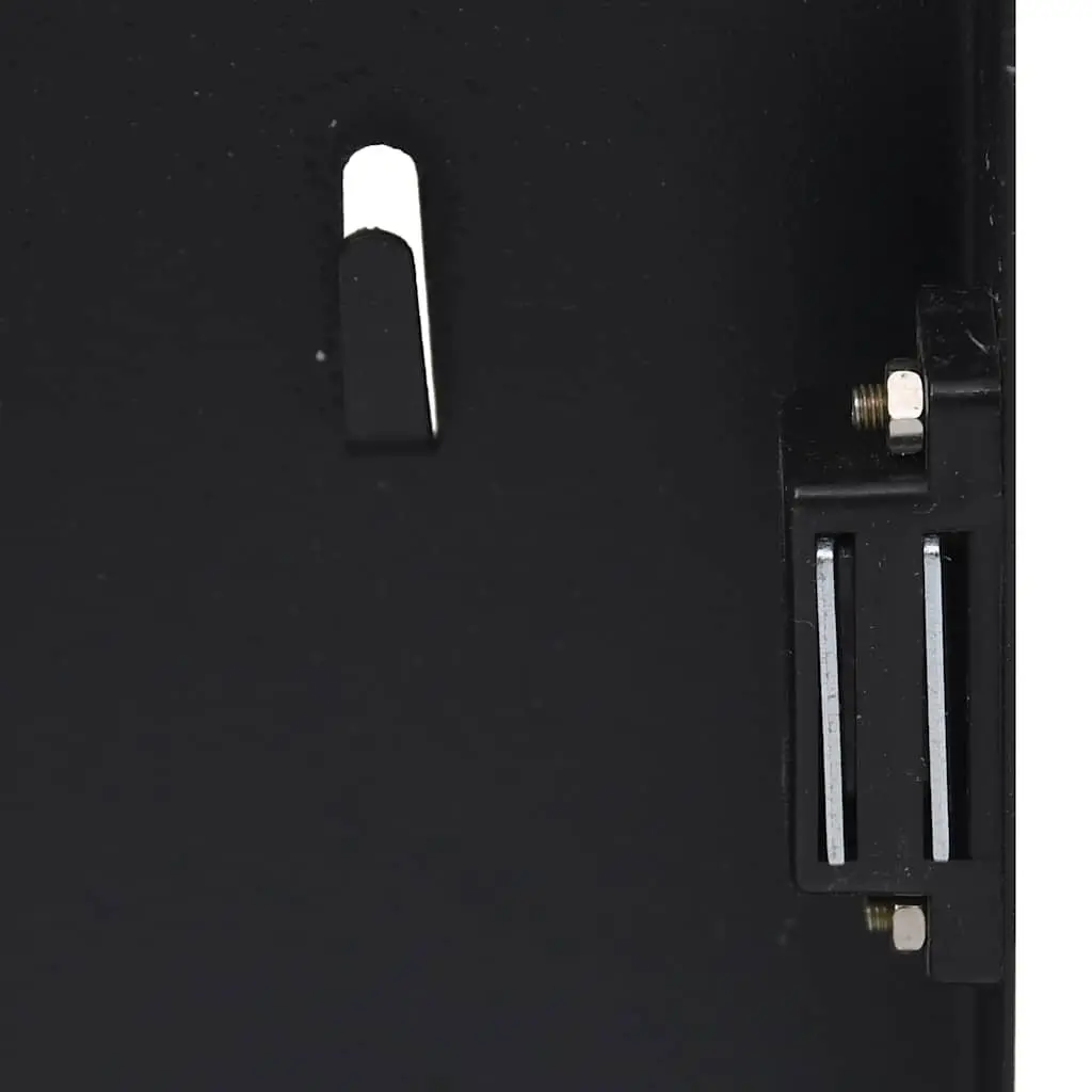 Key Box Black 30x20x4 cm Wall Mounted Cabinet with Magnetic Board and 12 Hooks