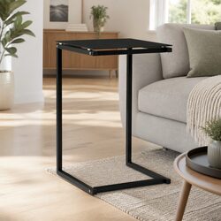 Concise Black Steel Frame Side Table