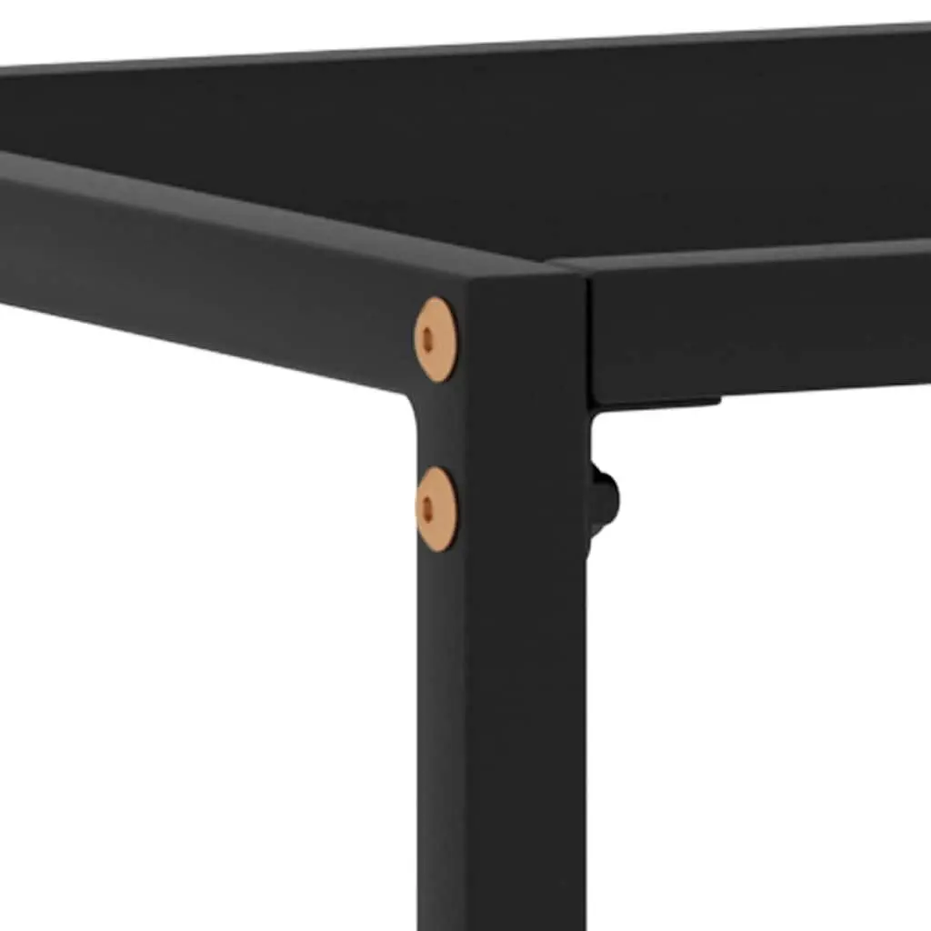 Console Table Black Tempered Glass Steel Frame Modern Side End Table 80x35x75cm