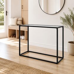 Console Table Tempered Glass End Side Table Modern Living Room Accent Furniture