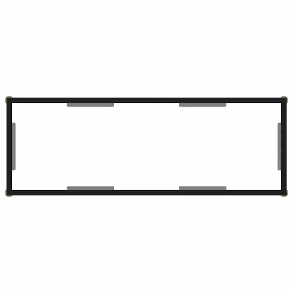 Console Table Transparent Tempered Glass 100cm Powder-Coated Steel Frame with Shelf