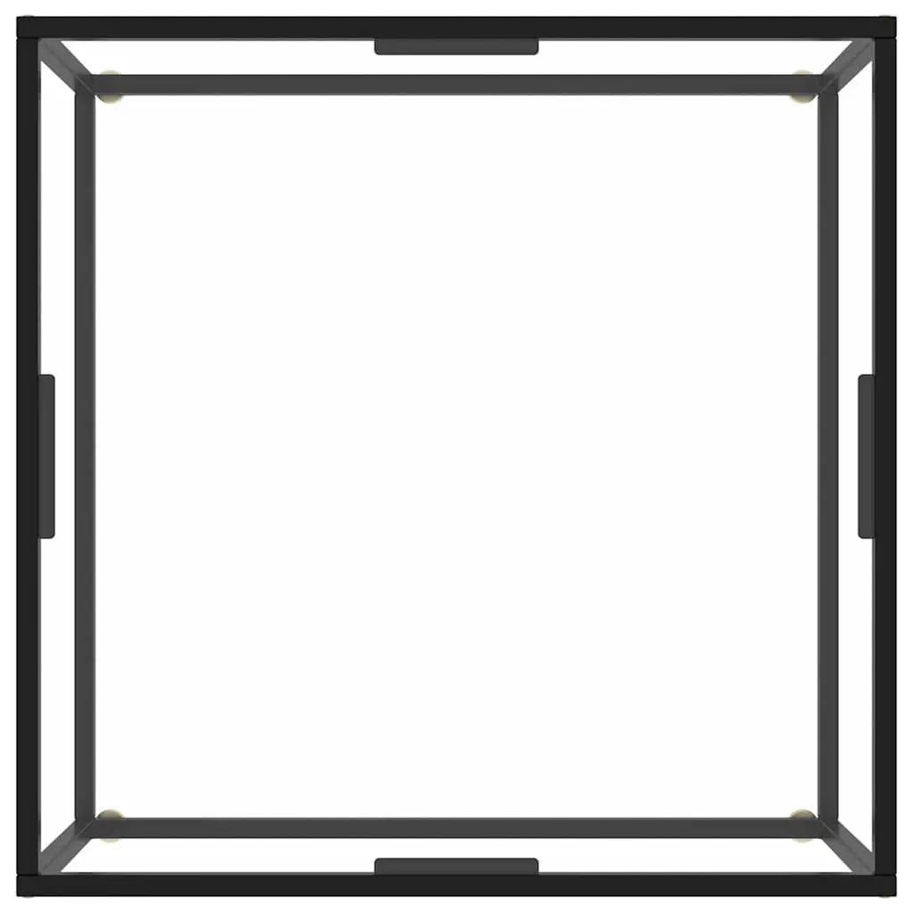 Coffee Table Black 80 x 80 x 35 cm Tempered Glass Top Steel Frame
