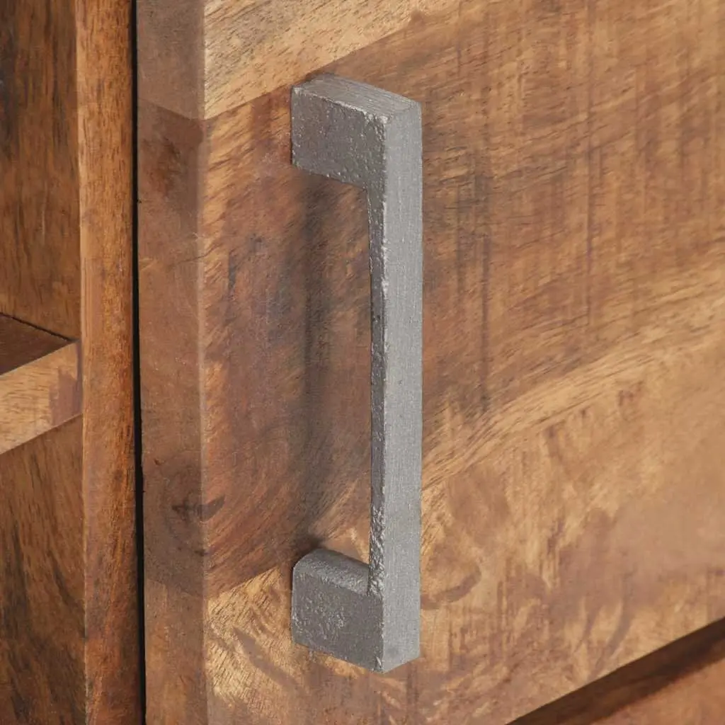 TV Cabinet 120x30x40 cm Rough Mango Wood Industrial Style Media Storage Unit