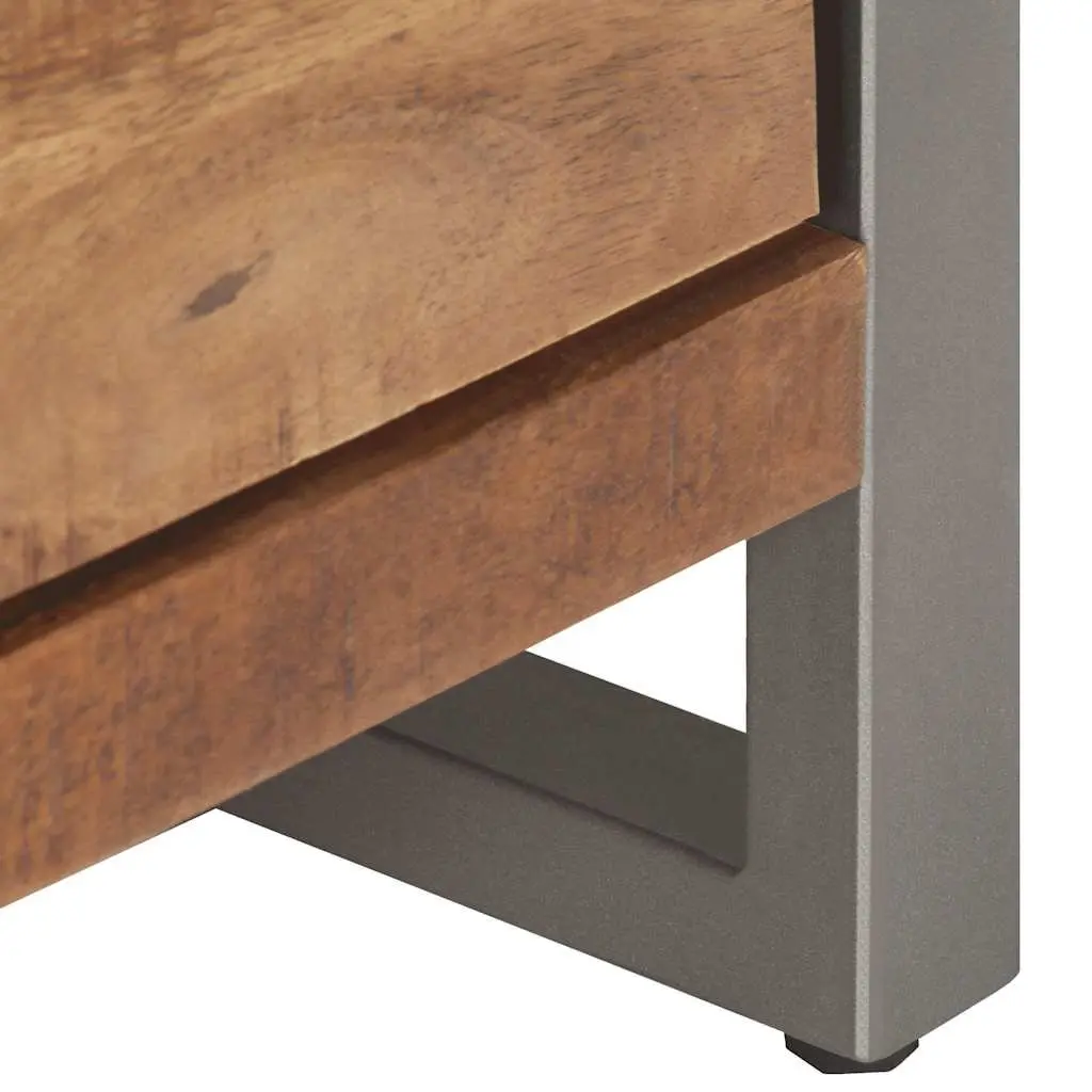 TV Cabinet 120x30x40 cm Rough Mango Wood Industrial Style Media Storage Unit
