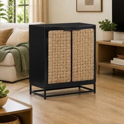 Sideboard 60x35x70 cm Solid Mango Wood Storage Cabinet Two Doors Industrial