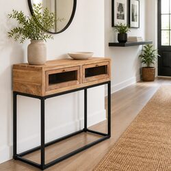 Acacia Wood Console Table 90x35x76 cm—Stylish & Practical