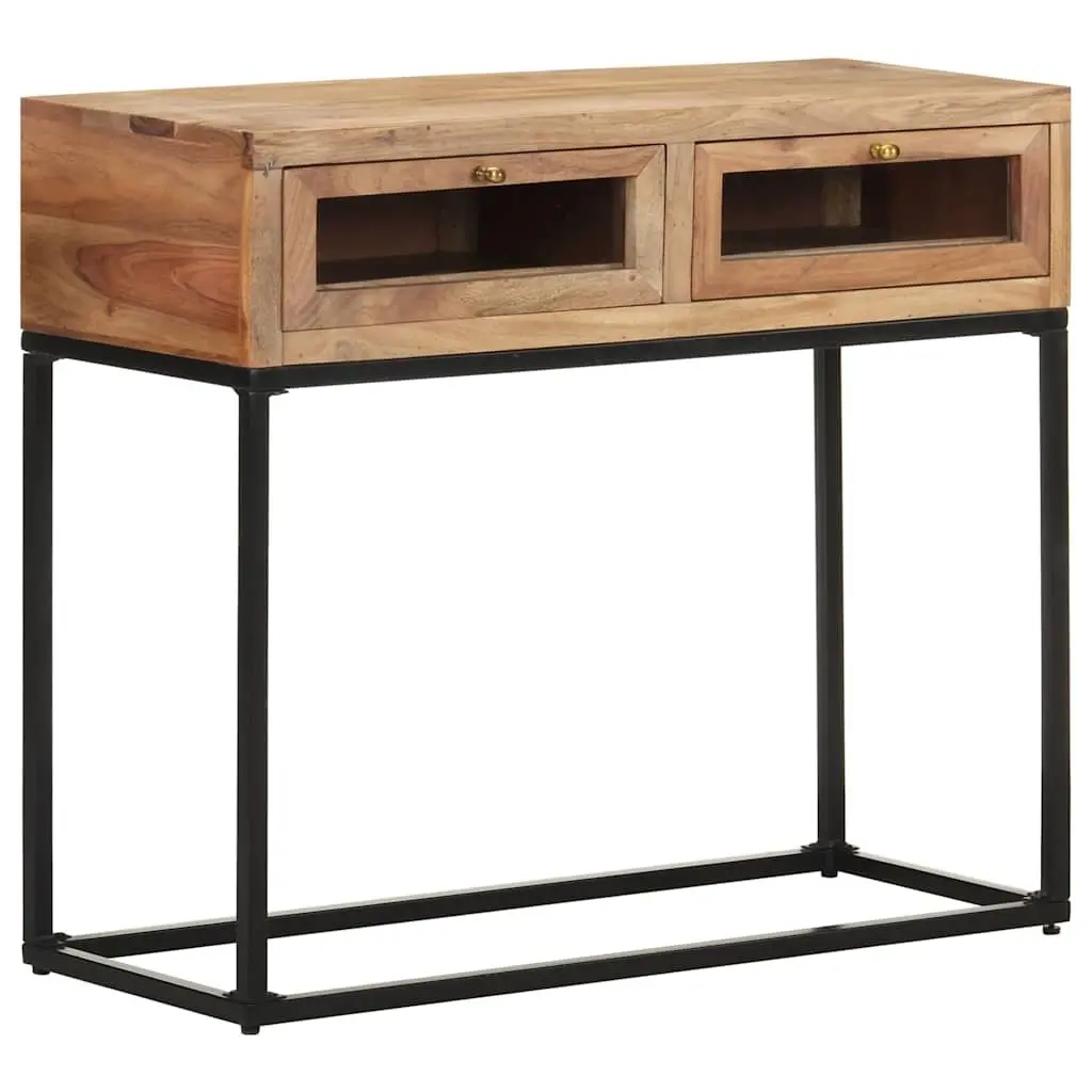 Console Table Brown 90x35x76 cm Solid Acacia Wood with Drawers