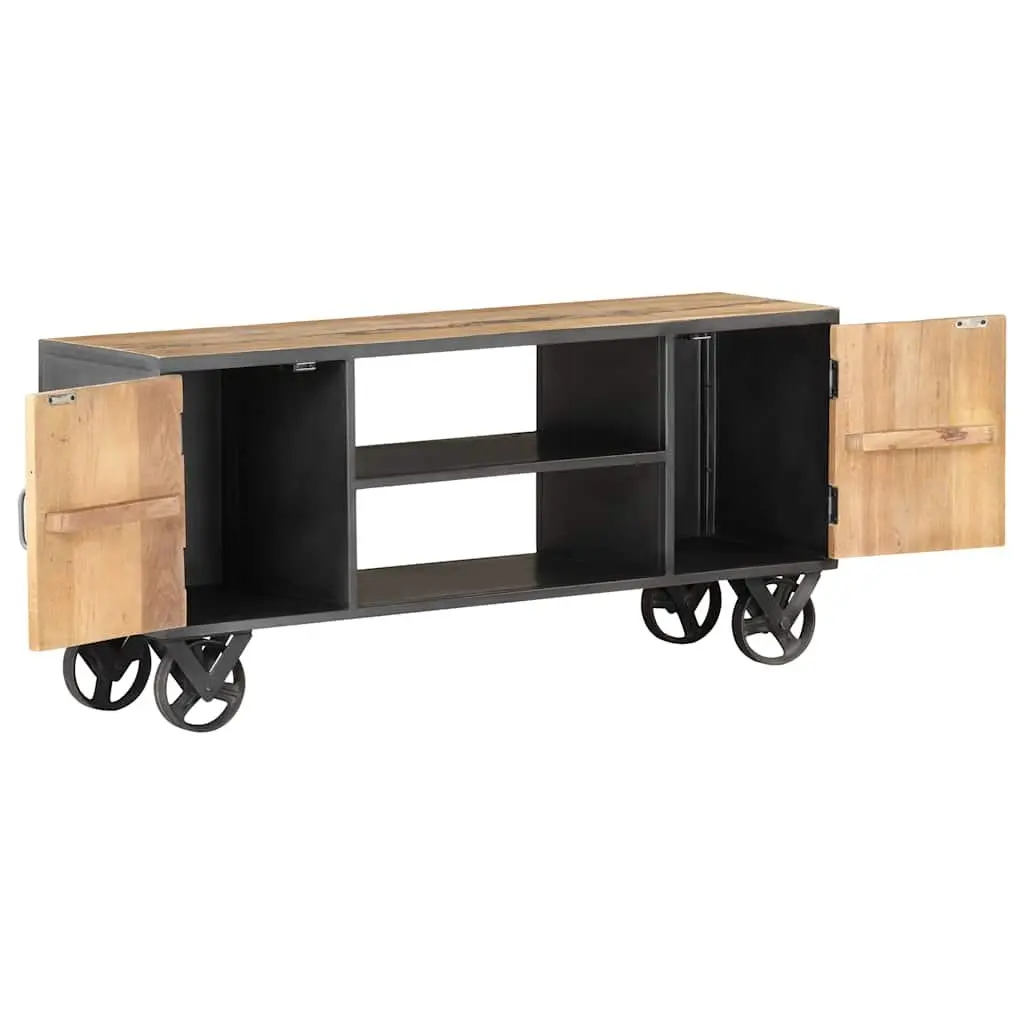 TV Cabinet 110x30x49cm Solid Reclaimed Wood Industrial Style Storage Unit
