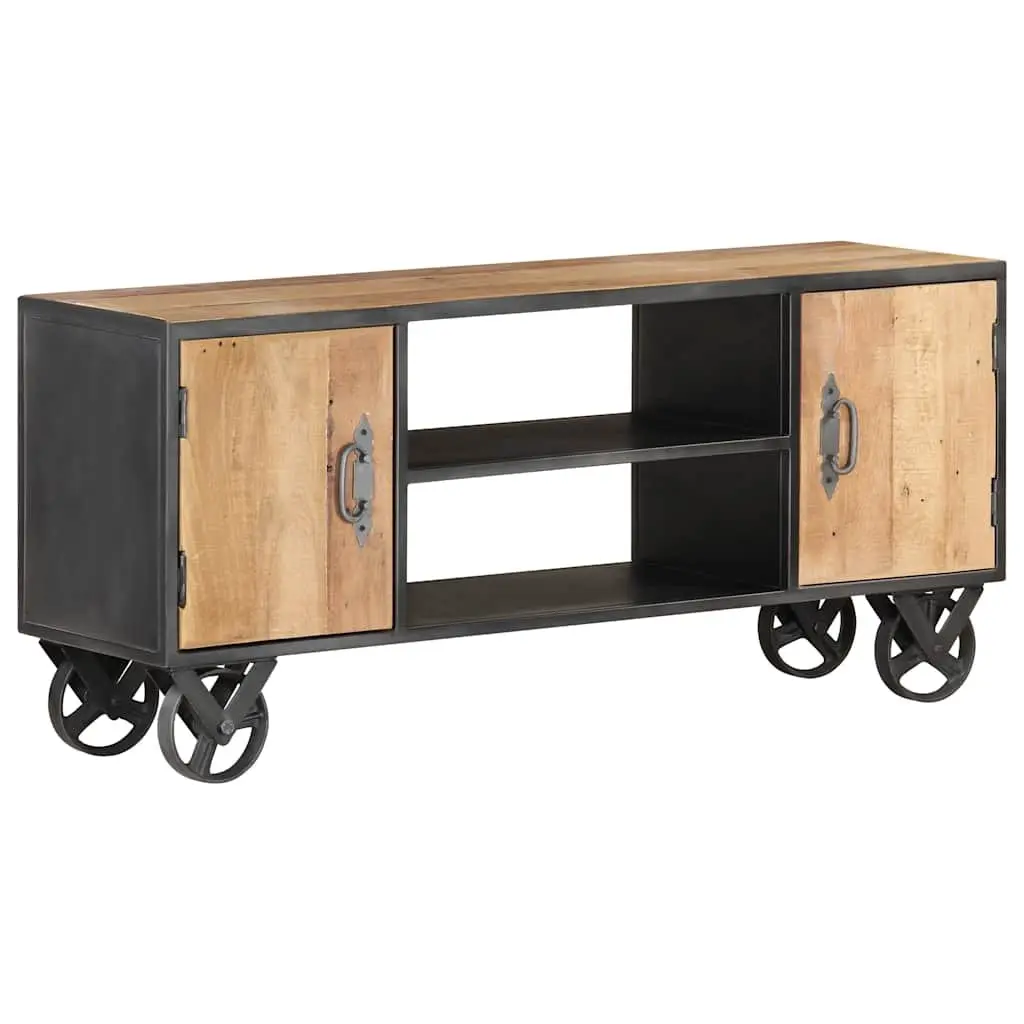 TV Cabinet 110x30x49cm Solid Reclaimed Wood Industrial Style Storage Unit
