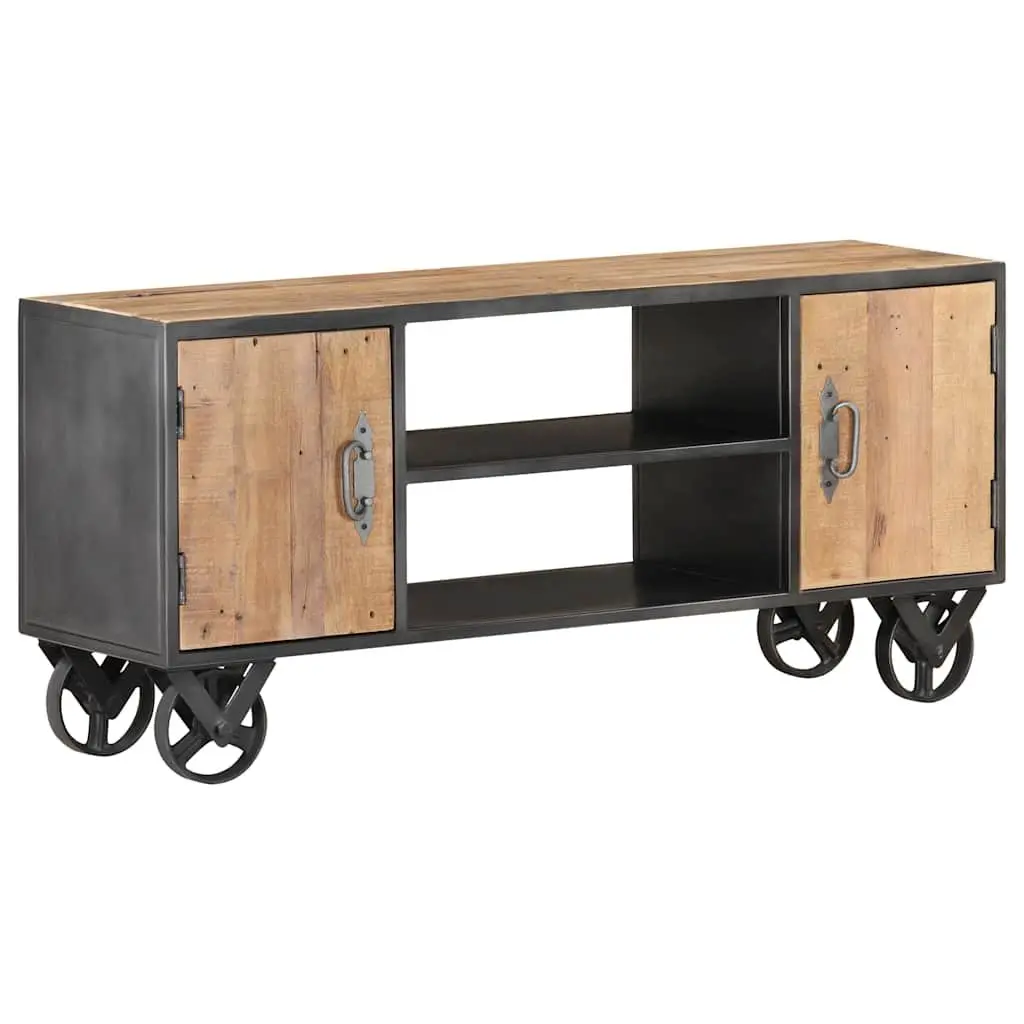 TV Cabinet 110x30x49cm Solid Reclaimed Wood Industrial Style Storage Unit