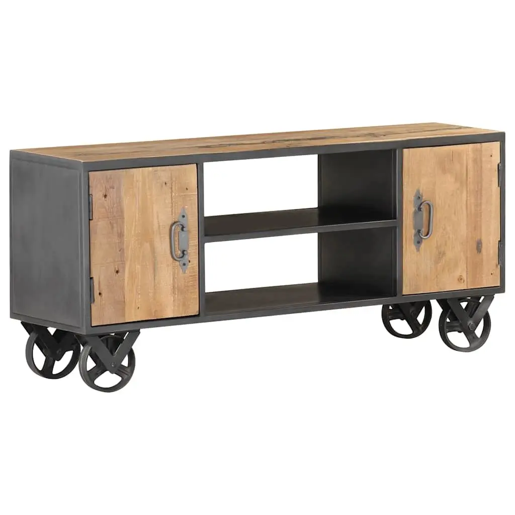 TV Cabinet 110x30x49cm Solid Reclaimed Wood Industrial Style Storage Unit