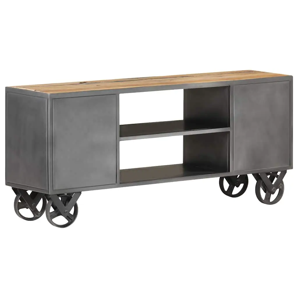 TV Cabinet 110x30x49cm Solid Reclaimed Wood Industrial Style Storage Unit