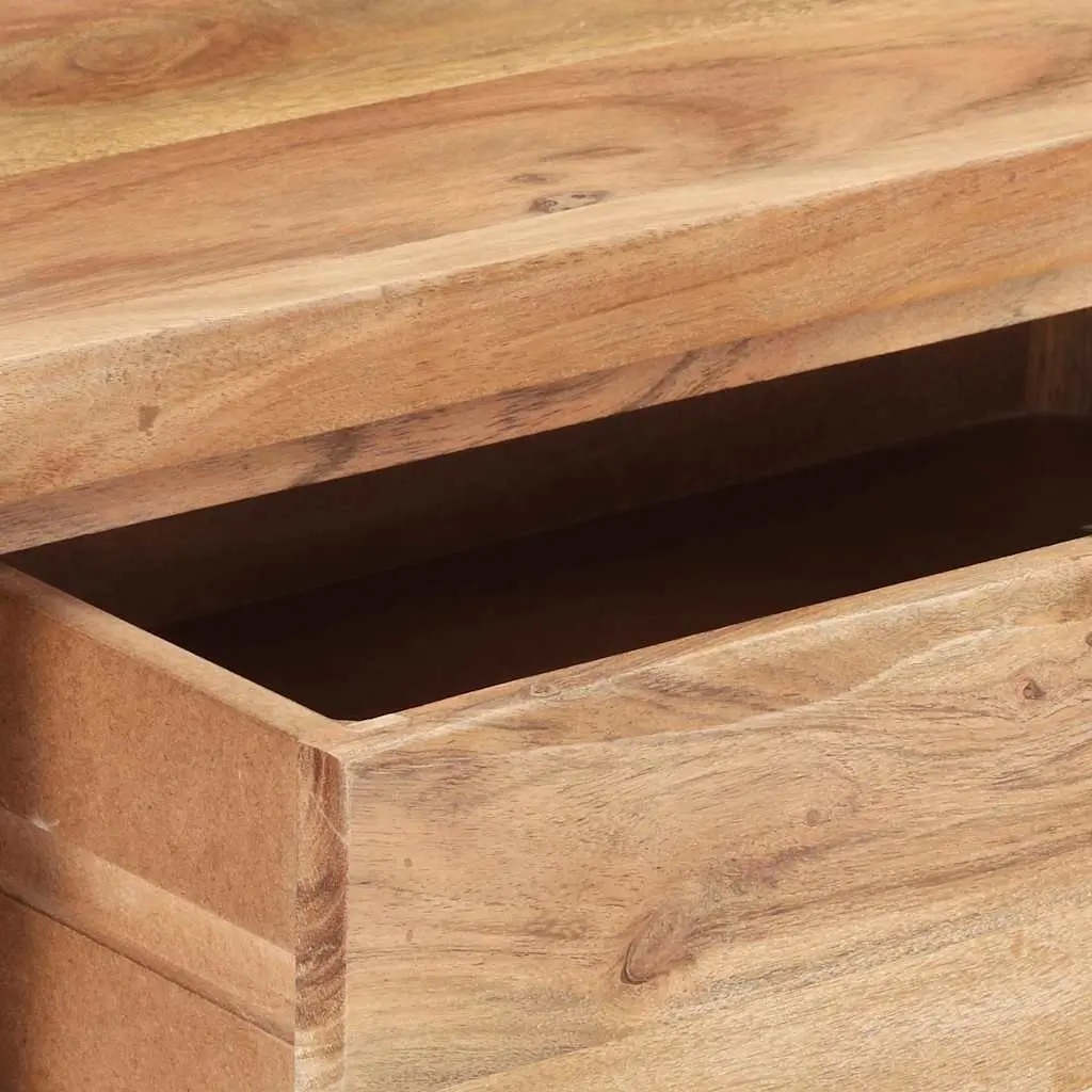 Console Table Brown 100x35x76 cm Solid Acacia Wood Live Edges Storage Drawers