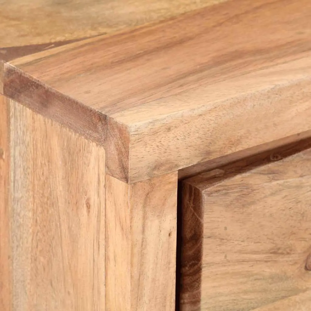 Console Table Brown 100x35x76 cm Solid Acacia Wood Live Edges Storage Drawers