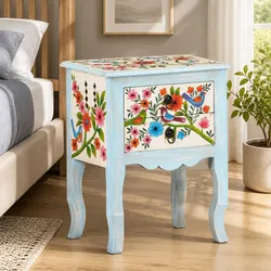 Concise Solid Mango Wood Bedside Cabinet - 40x30x50cm
