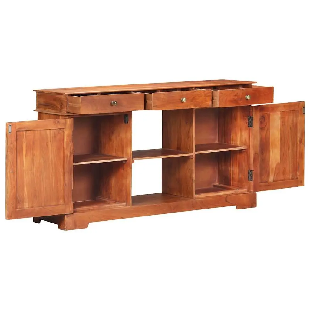 Solid Acacia Wood Sideboard Brown 135x35x75cm 2 Doors 3 Drawers