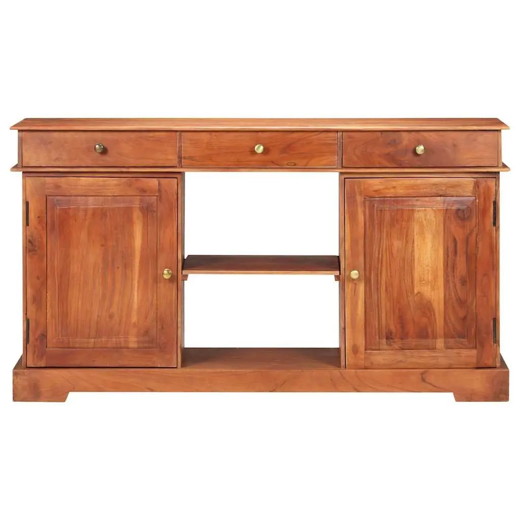 Solid Acacia Wood Sideboard Brown 135x35x75cm 2 Doors 3 Drawers