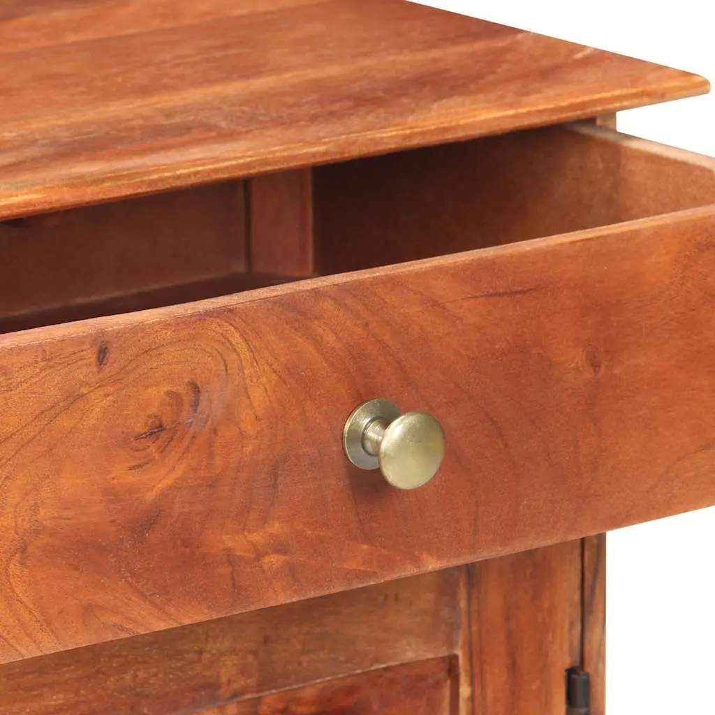 Solid Acacia Wood Sideboard Brown 135x35x75cm 2 Doors 3 Drawers