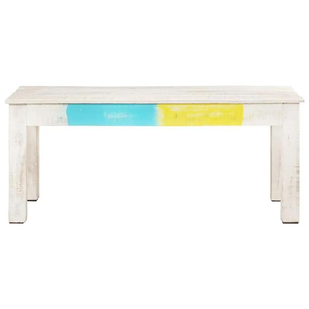 Coffee Table White 110x60x45 cm Solid Mango Wood Living Room Accent Side Table