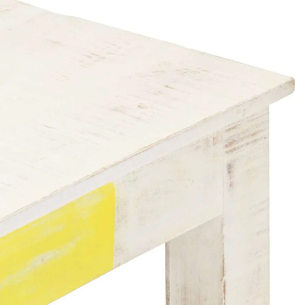 Coffee Table White 110x60x45 cm Solid Mango Wood Living Room Accent Side Table
