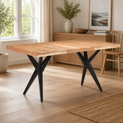 Black Acacia Wood Dining Table
