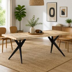 Durable Dining Table in Mango Wood & Steel