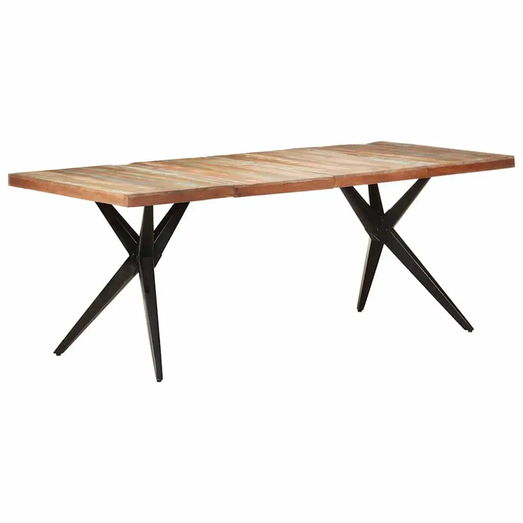 Dining Table White 200x90x76cm Solid Reclaimed Wood Kitchen Furniture