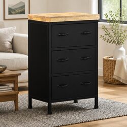 Brown Storage Sideboard 3 Drawers 47x35x76 cm