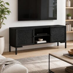 Compact Black TV Cabinet for Media Storage