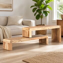 Concise Solid Wood TV Cabinet with Industrial Design