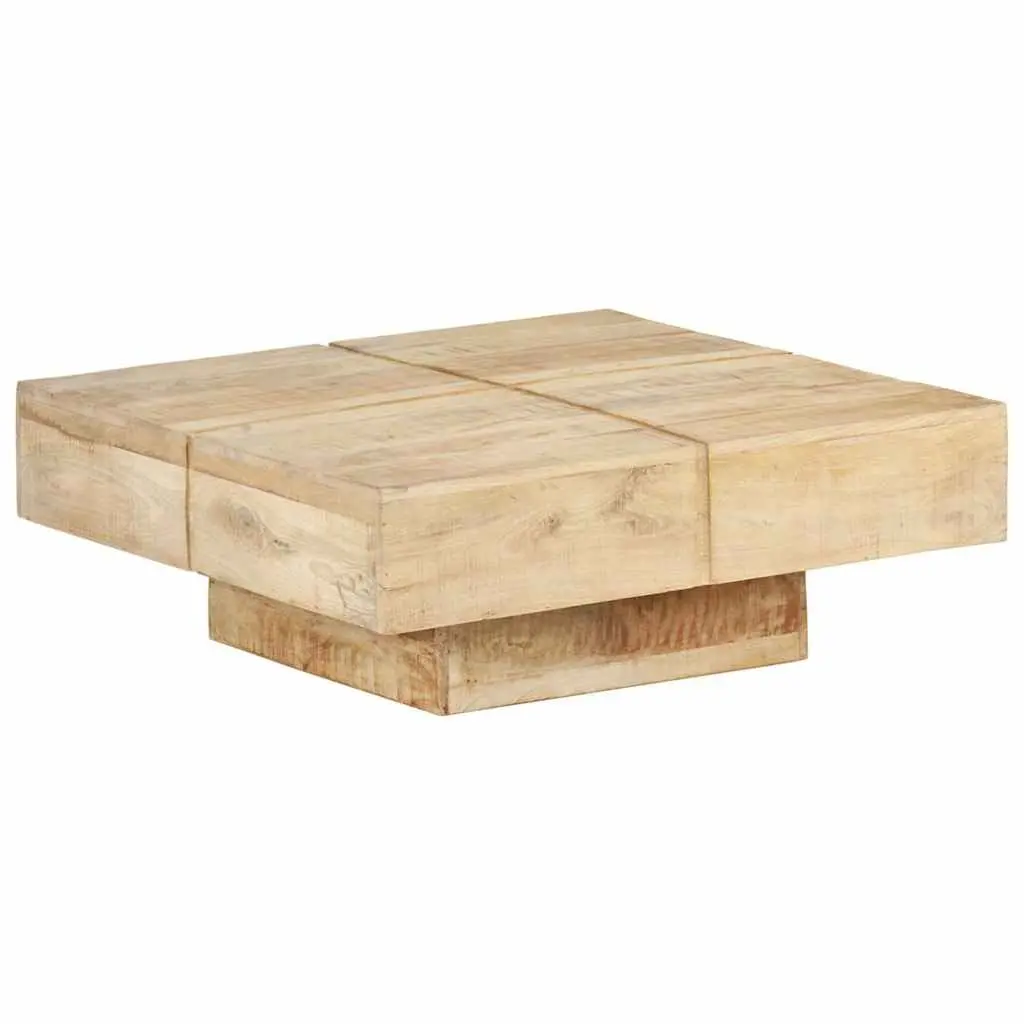 Coffee Table Brown 80x80x28 cm Solid Mango Wood Living Room Accent Furniture