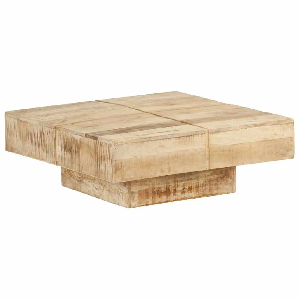 Coffee Table Brown 80x80x28 cm Solid Mango Wood Living Room Accent Furniture