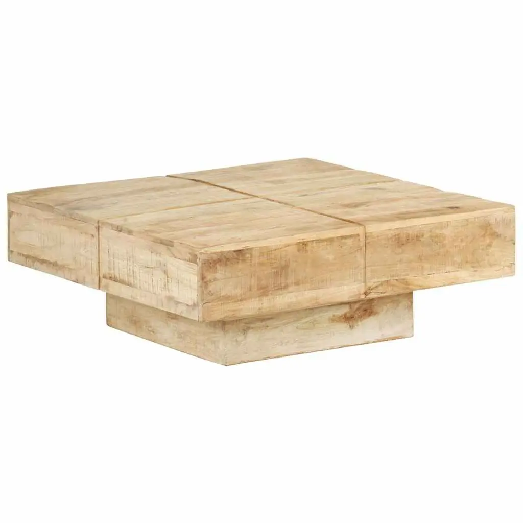Coffee Table Brown 80x80x28 cm Solid Mango Wood Living Room Accent Furniture