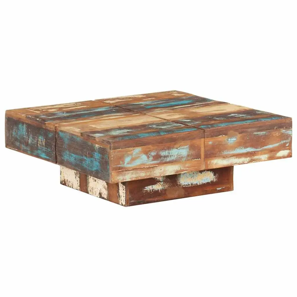 Coffee Table Brown 80x80x28 cm Solid Reclaimed Wood Handmade Living Room Accent Furniture