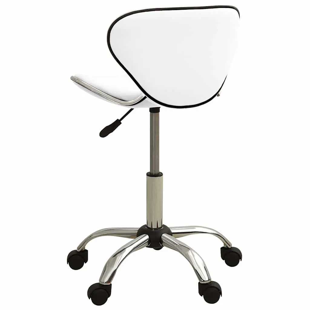 Salon Spa Stool White Height Adjustable Swivel Chair Faux Leather