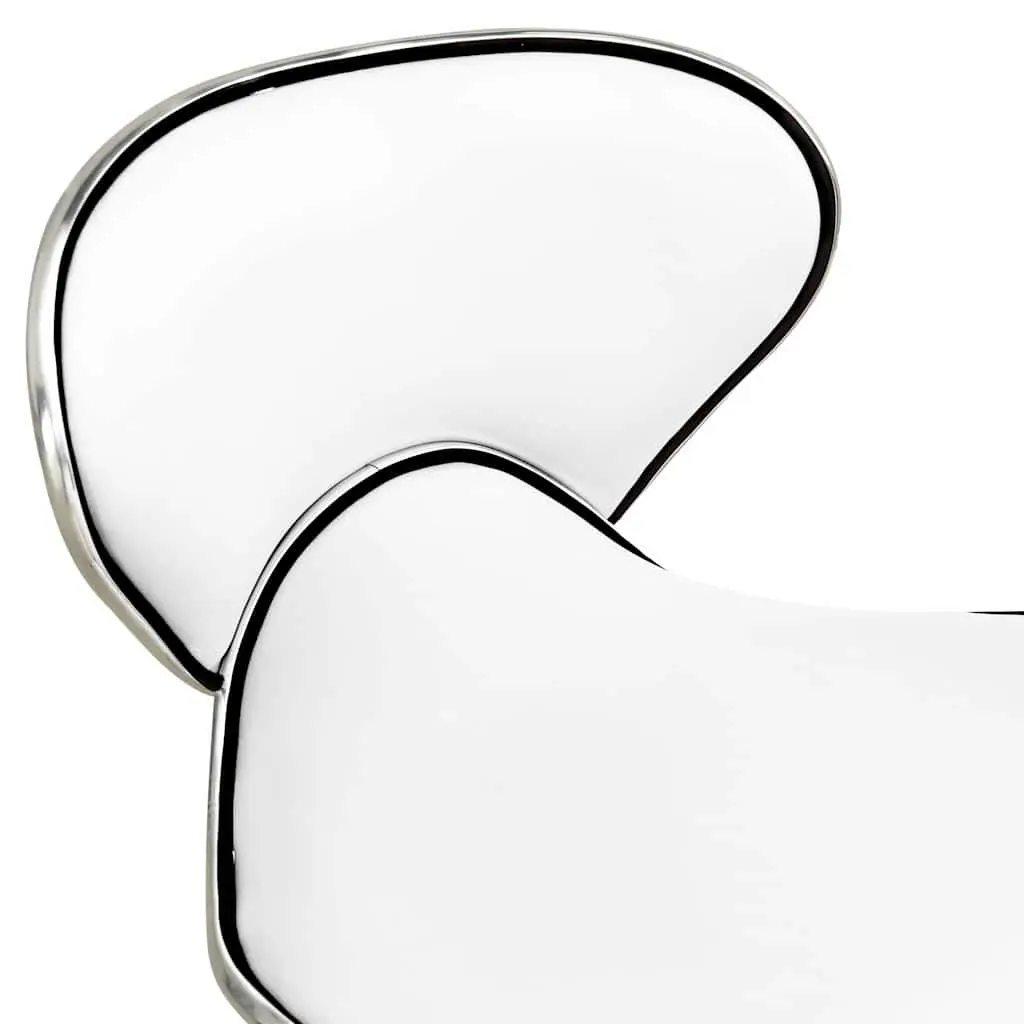 Salon Spa Stool White Height Adjustable Swivel Chair Faux Leather
