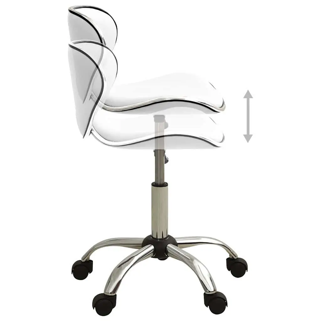Salon Spa Stool White Height Adjustable Swivel Chair Faux Leather