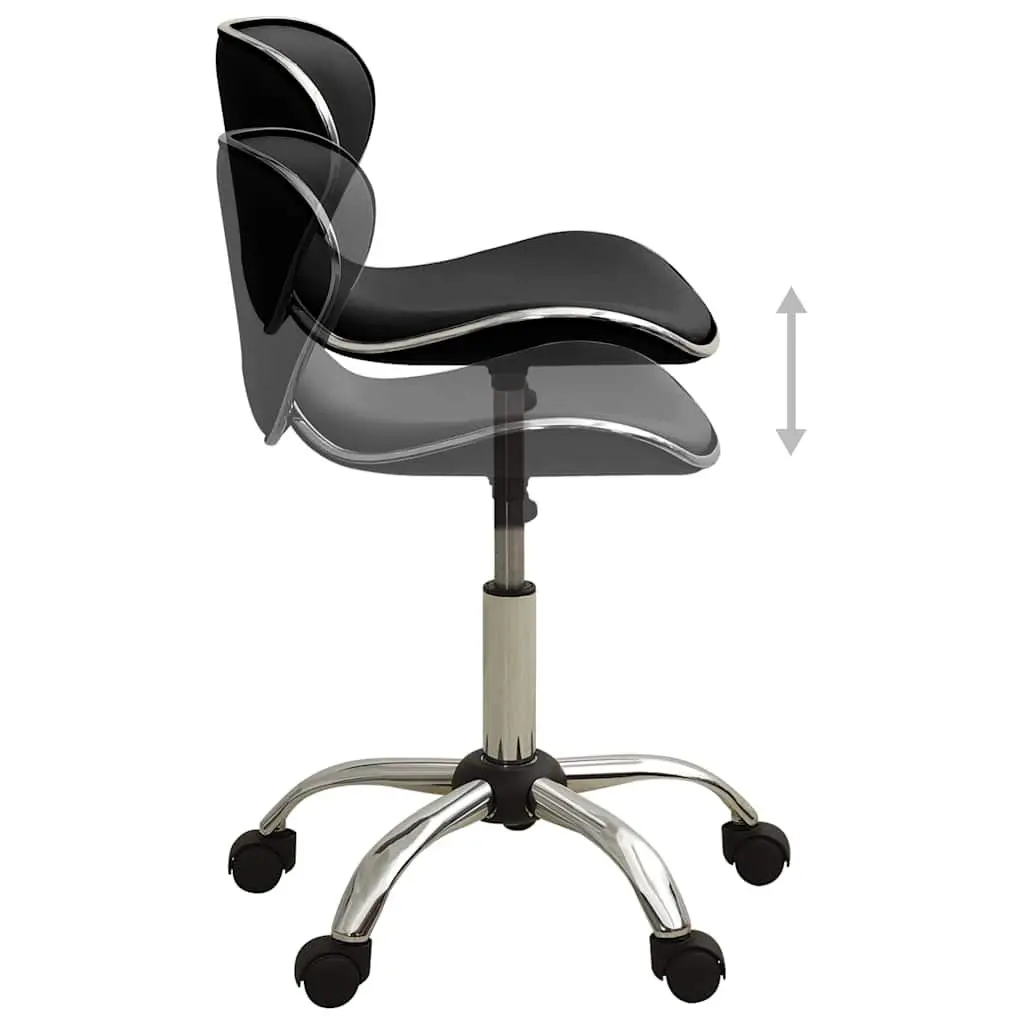 Salon Spa Stool Black Height Adjustable 360 Degree Swivel Five Wheels Mobility
