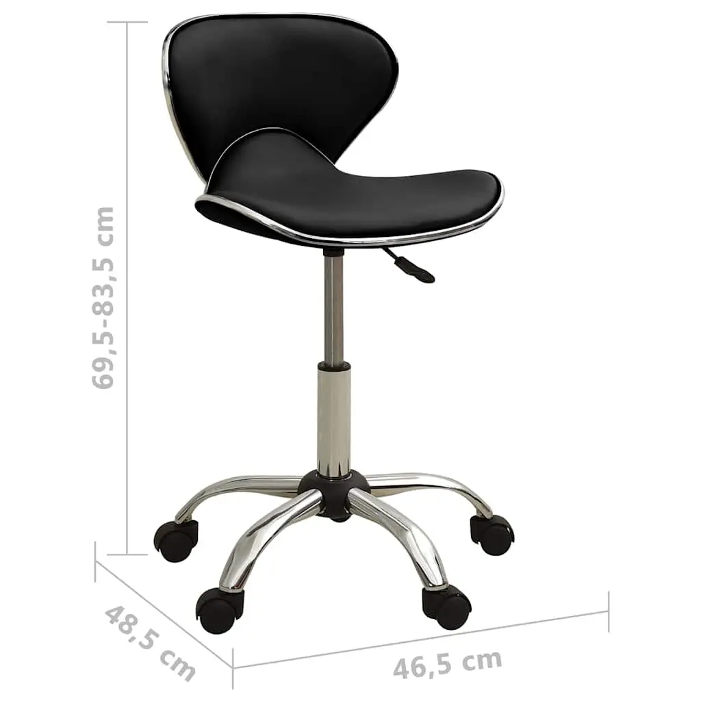 Salon Spa Stool Black Height Adjustable 360 Degree Swivel Five Wheels Mobility