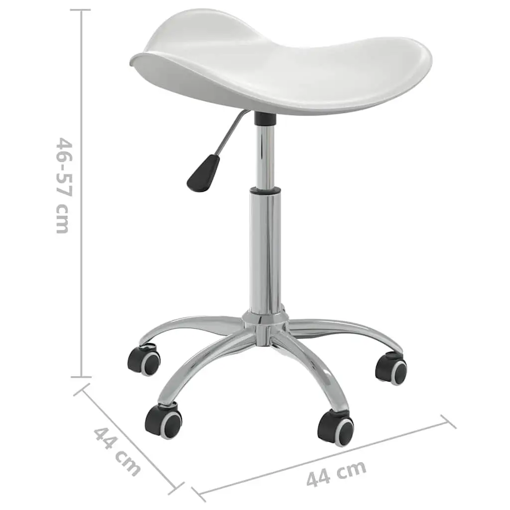 Height Adjustable Rolling Swivel Stool White Faux Leather for Salon and Spa Use