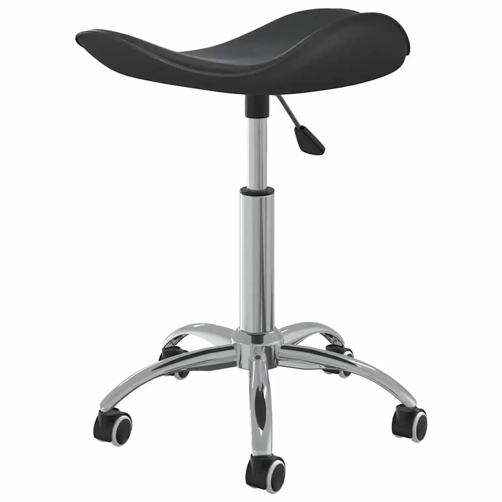 Black Swivel Work Stool Height Adjustable Salon Spa Chair with Five Wheels