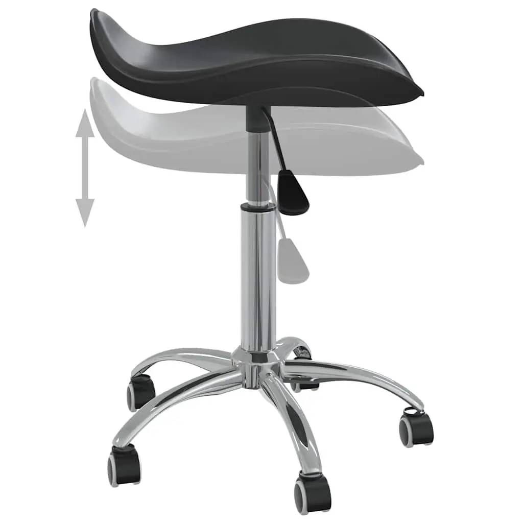 Black Swivel Work Stool Height Adjustable Salon Spa Chair with Five Wheels