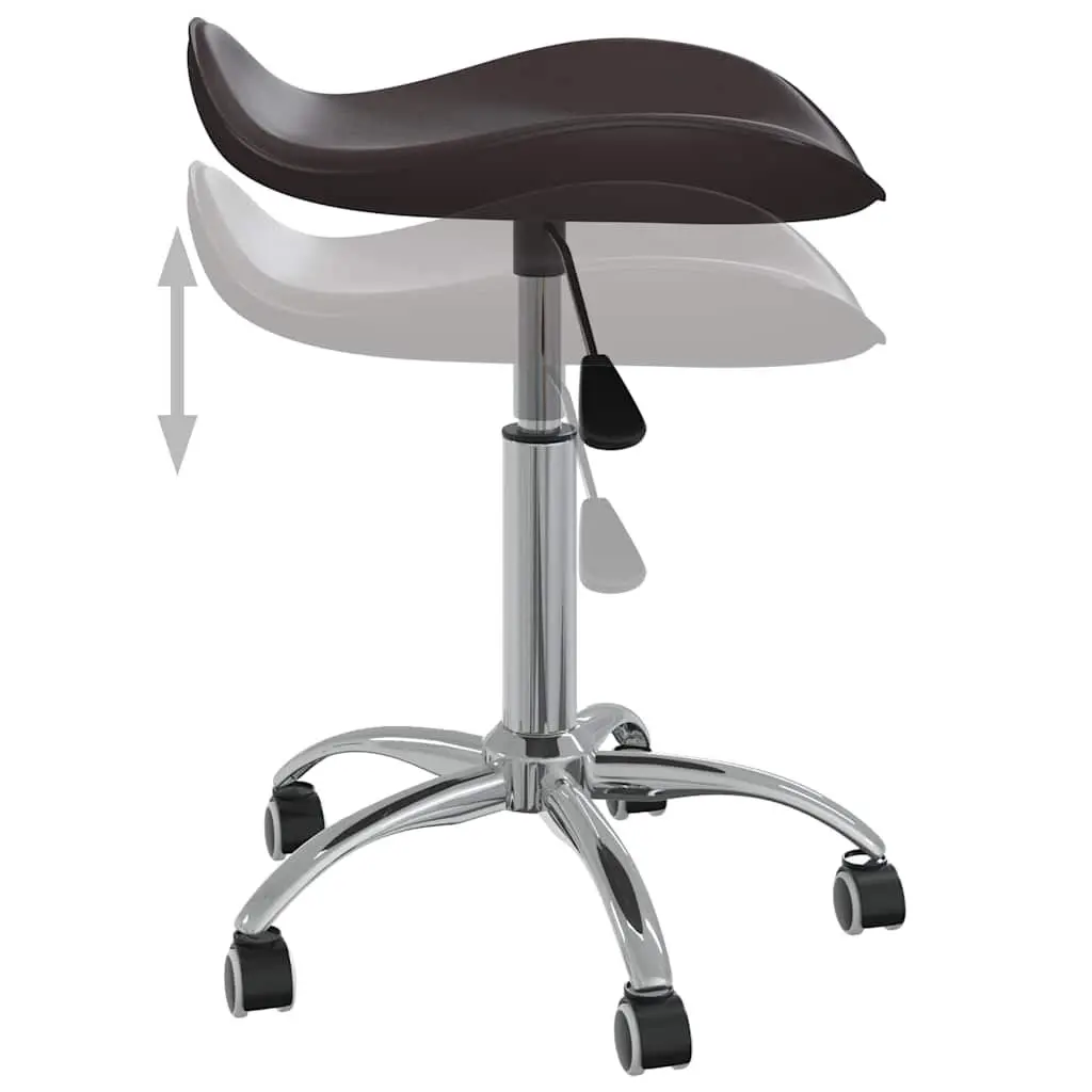 Salon Spa Stool Brown Height Adjustable Swivel Chair with Wheels