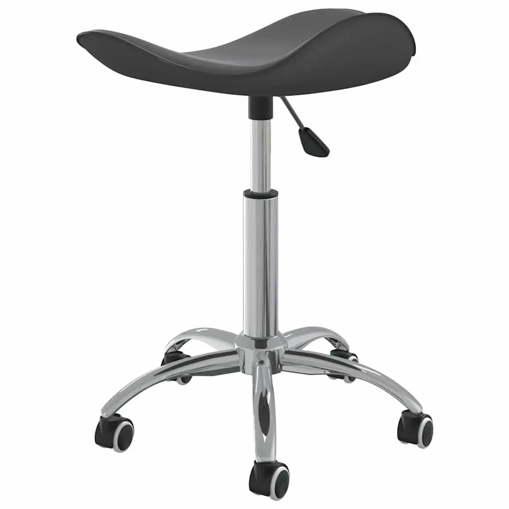 Salon Spa Stool Grey Height Adjustable Swivel 360 Degree with Wheels Faux Leather